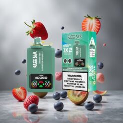 Eper Kiwi_Áfonya Savanyú Málna Razz Bar 40000 Puffs Eldobható Vape, Kijelzővel Ellenállás Mérővel, 650 Mah Akku C típusú porttal