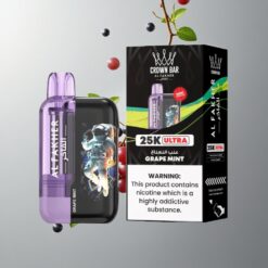 Grape Mint Al Fakher Crown Bar Ultra 25K Szőlő Menta 25 000 slukk és 600 mAh tölthető elem vape Hungary