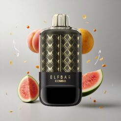 Peach Mango & Watermelon ELF BAR COMBO 25000 Puffs Disposable Vape Őszibarack Mangó & Görögdinnye Töltési port: Type-C Kettős légáramlási rendszer: Fokozott vaping precizitás vape Hungary