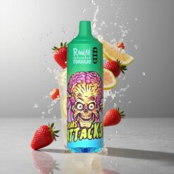 Strawberry Lemonade RandM Fumot Tornado 9000 Eper Limonádé 9000 Füst 850 mAh feltölthető 18 mL e-liquid vape Hungary