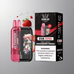Strawberry Punch Al Fakher Crown Bar Ultra 25K Eper Punch 25 000 slukk és 600 mAh tölthető akkumulátor vape Hungary